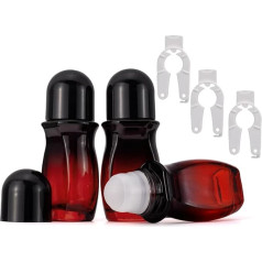 JIUWU 50ml Roll On Bottles Amber Oil Roller Bottles 3 Essential Oil Roller Bottles with Multifunction Bottle Opener, Travel Size Empty Bottles for Perfume