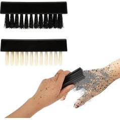 Cobee Pack of 2 Hand Nail Brush for Cleaning Fingernails, Durable Nylon Nail Brushes with Firm Stiff Bristles for Men, Mechanics, Gardeners for Scrubbing Under Fingers, Feet, Toes, Nails