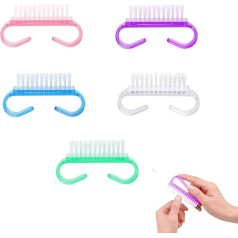 Jieddey Nail Brush, 5 Pieces Handle Nail Brushes, Bath Brush, Portable Plastic Brush, Fingernail Hand Brush, Cleaning Brushes for Toes and Nails