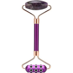 Qukaim Face Roller Jade Face Roller Massager, Germanium Stones Facial Skin Lifting and Firming Tool, Purple Jade, Skin Care Roller for Wrinkle Relief and Massage, Compact Design