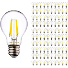 Noxion Mehrfachpackung 100x Lucent LED E27 Birne Fadenlampe Klar 4.5W 470lm - 840 Kaltweiß | Ersatz für 40W