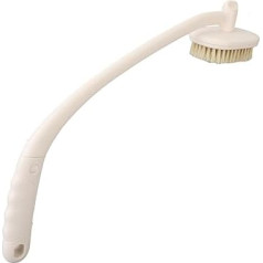 Back Bath Shower Brush with Long, Curved Handle, Three Brush Heads for Shower Aid, for Elderly, Pregnant Women, Disabled People with Limited Mobility