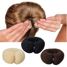 Creative Magic Roll Tool Hair Ring, Fashion Hair Bun Maker Doughnut DIY Hair Foam Ring Shaper Snap Hair Styling Tool for Women Ponytail Holder (Mixed 3 Pieces)
