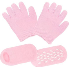 NULYLU 3-Piece Gel Socks Set for Foot and Hand Care Moisturising Spa Gloves and Gel Socks for Care of Dry Cracked Skin Ideal for Salon and Home