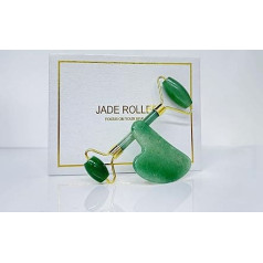Jade Gua Sha Board und Gesichtsroller Set, Jade Stein Gua Sha Gesichtswerkzeug, Gua Sha und Jade Roller Set
