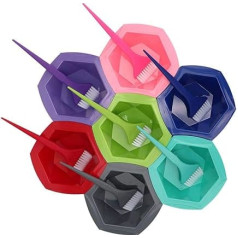 7-Piece Hair Colour Bowl Hair Colour Brush Set for Hair Dye Bowl for Hairdressers Tools for Colouring Accessories Temporary Coloured Hair (01)