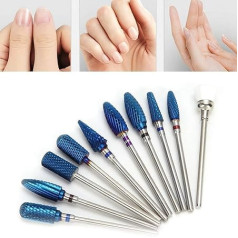 Pack of 10 Nail Drills, Nail Art Grinding Head Drill Bit Set for Removing Nails Dead Skin Nail Drill Grinding Polishing Head Set Nail Polishing Accessories Portable Electric Nail Drill