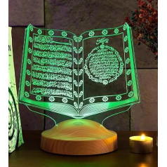 Ramadan Decorative Islamic Eid Mubarak Decoration 3D LED Lamp Gift for Friends (Kuran Standard)