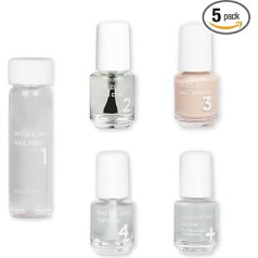 Dazzle Dry Mini Kit 4 Step System - Boss a Light and True Neutral Nude Full Coverage Cream (5 Piece Set)