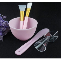 Duories Silicone Mask Brush Set, 5-in-1 DIY Face Mask Mixing Tool Kit with Face Masks Spatula Silicone Brush and Soft Face Brushes for Face Mask, Eye Mask, Serum or DIY