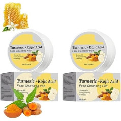 Kojic Acid and Turmeric Cleansing Pads, Resurfacing Pads for Face, Turmeric Exfoliating Foam Pads with Panthenol Vitamin B5, Fades Dark Spots, Face Sponges (60 Pieces)