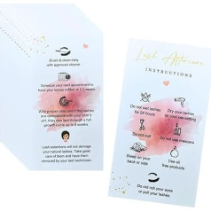 Lash Aftercare Cards Pack of 100 Eyelash Extension After Care Instructions Card 3.5 x 2 Inches Lash Supplies Suitable for Lash Aftercare Bags Pink