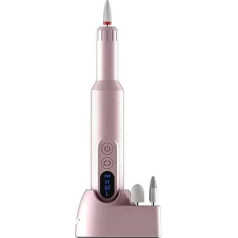 Nail Cutter, Professional Nail File Manicure Set Electric for Acrylic, Gel and Natural Nails, 18000 rpm Cutter for Gel Nails with Adjustable Speed and Direction for Cuticle Acrylic Gel, Pink