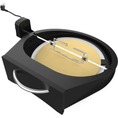 Onlyfire PizzaRing Kit with Rotisserie Skewer, Complete Pizza Oven Conversion Kit, Includes Pizza Stone and Rotisserie Grill Skewer Compatible with Big Green Egg Large Kamado Grill Ceramic Grill