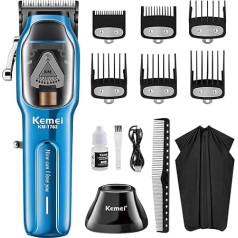 KEMEI Professional Hair Clippers for Men, Cordless Hair Cutting Kits, Hair and Beard Trimmers, Adjustable Barber Clippers with USB Rechargeable KM-1763