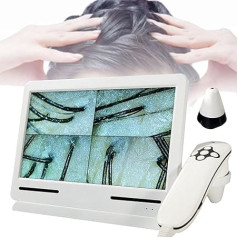 Skin Diagnosis Hair Analyzer, 10.1 Inch 200X Skin Hair Scalp Detector,Scalp Hair Follicle Oil Moisture Magnifying Detector Analyzer for Home,Beauty Salon Spa, 10 Million Pixels + 4 Screen Comparison