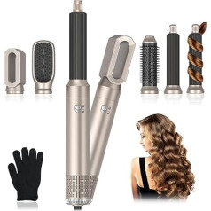 Journeyside Airstyler 5-in-1, Professional Hot Air Brush Set, 1000 W, Multifunctional Hair Styler with 5 Replacements, Automatic Curling Iron, Straightener, for Styling, Volumising, Curling and