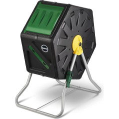 Miracle-Gro Small Composter - Compact Single Chamber Outdoor Garden Compost Bin Heavy Duty - UV Protected Turning Barrel Tumbling Composter (18.5 Gallons)