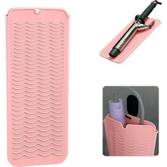 UORNERI Heat Resistant Travel Mat Bag for Straighteners, Crimping Irons, Curling Irons, Straighteners, Hair Wavers and Hot Hair Styling Tools, 11 x 5 inches, Pink