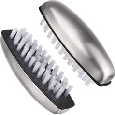 Yebeauty Nail Brush Fingernail Cleaner, 2 Pieces Hand Scrub Cleaning Brush Stainless Steel Hand Finger Toes Scrubbing Brush, Pedicure Nail Scrubber