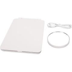 Verdant Touch Folding Travel Mirror LED Light Mirror Portable Folding Travel Mirror 3 Colors Rechargeable White