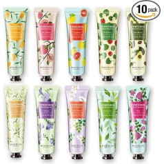 Hand Cream Fruit Flower Extract Moisturizing Hand Care Cream Travel Set with Shea Butter for Men Women 30ml 10 Pack