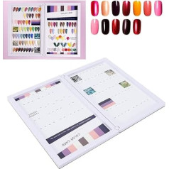 Nail Display Book, 98 Colors Nail Gel Polish Display Chart Nail Colour Chart with Magnetic Closure Design, Easy to Carry for Nail Art Salon or Practice