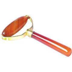 ChengBeautiful Manual Facelift Device Facial Massager Manual Jade Agate Roller Type Face Lifting Beauty Instrument Push Face Ball Easy To Carry (Color : Red, Size : 8.1x5.6cm)