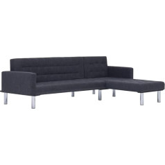 Kthlbrh L-förmiges Schlafsofa Dunkelgrau Polyester Wohnzimmersofa Büro-Sofa Schlafzimmersofa Lounge-Sofa fürs Wohnzimmer,Schlafzimmer,Gästezimmer
