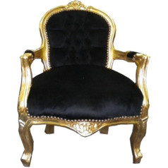 Casa Padrino Baroque Children's Armchair Black/Gold