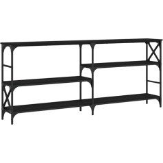 Makastle Console Table, Hallway Table, Decorative Table, Living Room and Bedroom, Standing Shelf, Side Table, Sofa Table, Entrance Table Behind Sofa, Black, 180 x 29 x 76.5 cm, Wood Material