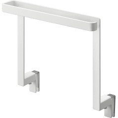 Yamazaki 1590 Tower Floating Towel Rail White Steel Minimalist 20 x 9 ~ 10 x 19.5 cm