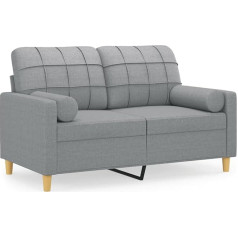 Tidyard 2-Seater Sofa with Decorative Cushions, Upholstered Sofa, Lounge Sofa, Sofa Bed, Sofa Bed, Living Room Sofa, Seat Width: 120 cm, Light Grey