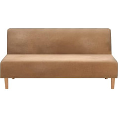 ‎Topchances Armless Futon Sofa Bed Cover - High Stretch Soft Velvet Folding Sofa Seat Covers Armless Armless Sofa Bed Slipcover Couch Sofa Protector Fits 2-3 Seater Folding Sofa Bed (Camel)