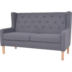 Homgoday 2-Seater Sofa Couch Double Sofa Recliner Sofa Upholstered Sofa Modern Lounge Sofa Living Room Sofa for Living Room Reception Office Fabric Grey