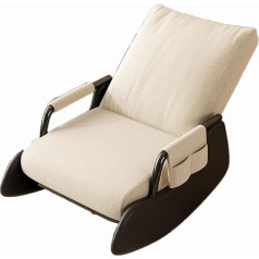 Generisch Adjustable Gaming Couch - Versatile Folding Sofa for Living Room, Bedroom and Balcony - Convertible Chaise Lounge with Sturdy Metal Frame (Beige+Black, 58 x 58 x 75 cm)