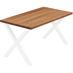 Lamo Manufaktur LAG-01-A-004-9016D Dining Table Kitchen Table Coffee Table Made of Solid Wood 140 x 80 x 76 cm (AxW x H) Design Dark / White