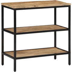 Tidyard Mango2 Console Table, Side Table, Sofa Table, Hallway, Entrance, Living Room, Bedroom and Office, 70 x 35 x 70 cm, Rough Solid Wood