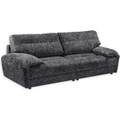Stella Trading PRINCETON Big Sofa in Anthracite - Comfortable Living Room 3-Seater Couch - 256 x 95 x 112 cm (W x H x D)