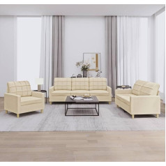 Zeyuan 3201244 3-Piece Sofa Set with Cushion Cream Fabric, Sofa with Relaxation Function, Couch Set, Living Room Sofa, Couch, Sofa Set