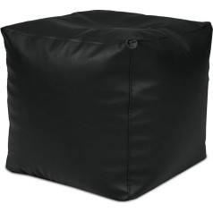 Ecopuf Cube Pouf Stool 37 x 37 x 37 cm Filled with Polystyrene (PS) Filling Bean Bag Stool Floor Cushion for Indoor Use Footstool in Stylish Design