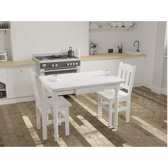 Magnetic Mobel Dining Table with Drawer, Kitchen Table, Restaurant, Solid Wood, White (50 x 70 cm)