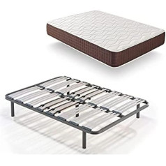 Hogar24 Es Hogar 24 XP25 Viscoelastic Mattress and Slatted Frame with Feet 120 x 190 cm
