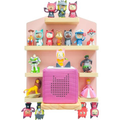 Chedin Toniebox Magnetic Wall Shelf Storage Shelf for Toniebox, Toniebox Shelf with Space for 10 Tonie Hearing Figures, Decorate the Children's Room for Children to Play and Collect Shelf (H - Pink)