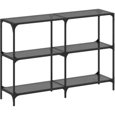 Vidaxl Console Table with Glass Top, Black, 118.5 x 30 x 81 cm, Steel, Storage Table, Hallway Table, Hallway Table, Sofa Table, Console Table, Hallway Table