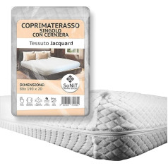Sonit Home Decor - Zipped Single Mattress Cover - Single Mattress Topper 80 x 190 cm - Zipped Single Mattress Cover - 80 x 190 cm