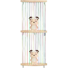 Generisch Wooden Adjustable Toy Cage, Plush Toys Storage Solution, Height Adjustable Toy Holder, Nursery Room Toy Organiser, Wooden Adjustable Plush Toy Holder, Wooden Adjustable Plush Toy Holder