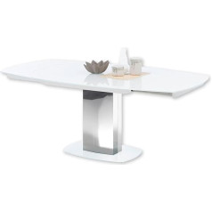 Stella Trading Jackson Extendable Dining Table in White, Extendable Column Table for Your Living Room and Dining Room, 130-190 x 75 x 105 cm (W x H x D)