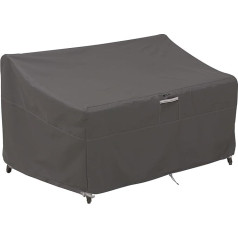 Classic Accessories 55-423-035101-EC Ravenna Deep Seated Patio Loveseat Cover Premium Outdoor Furniture Cover with Durable and Water Resistant Fabric, Taupe, Medium