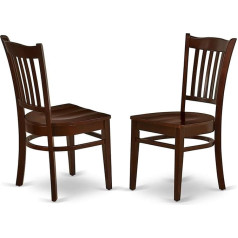 East West Furniture GRC-MAH-W Groton Dining Chair with Wooden Seat Mahogany Finish